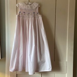Pink smocked girl dress